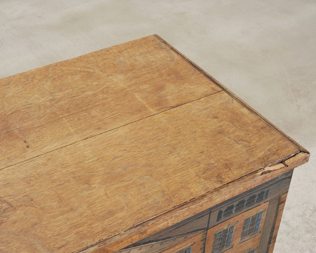 19th C. Country English Painted Georgian House Blanket Chest