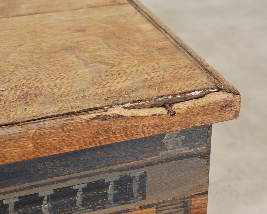 19th C. Country English Painted Georgian House Blanket Chest