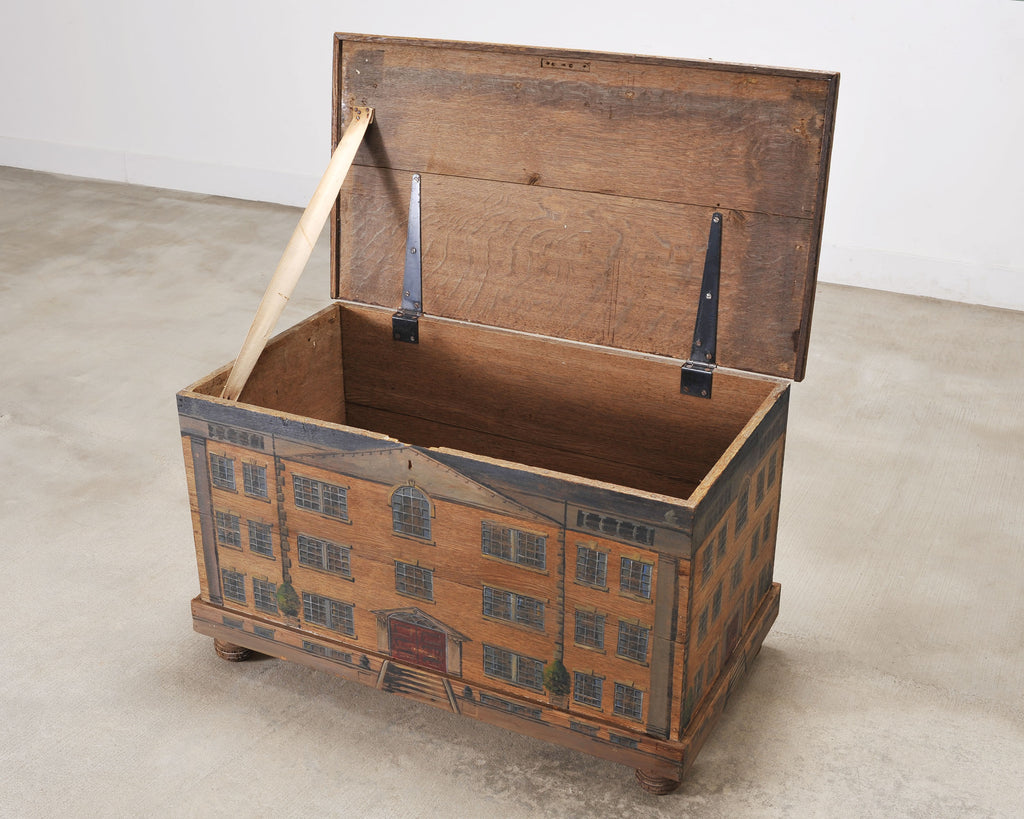 19th C. Country English Painted Georgian House Blanket Chest