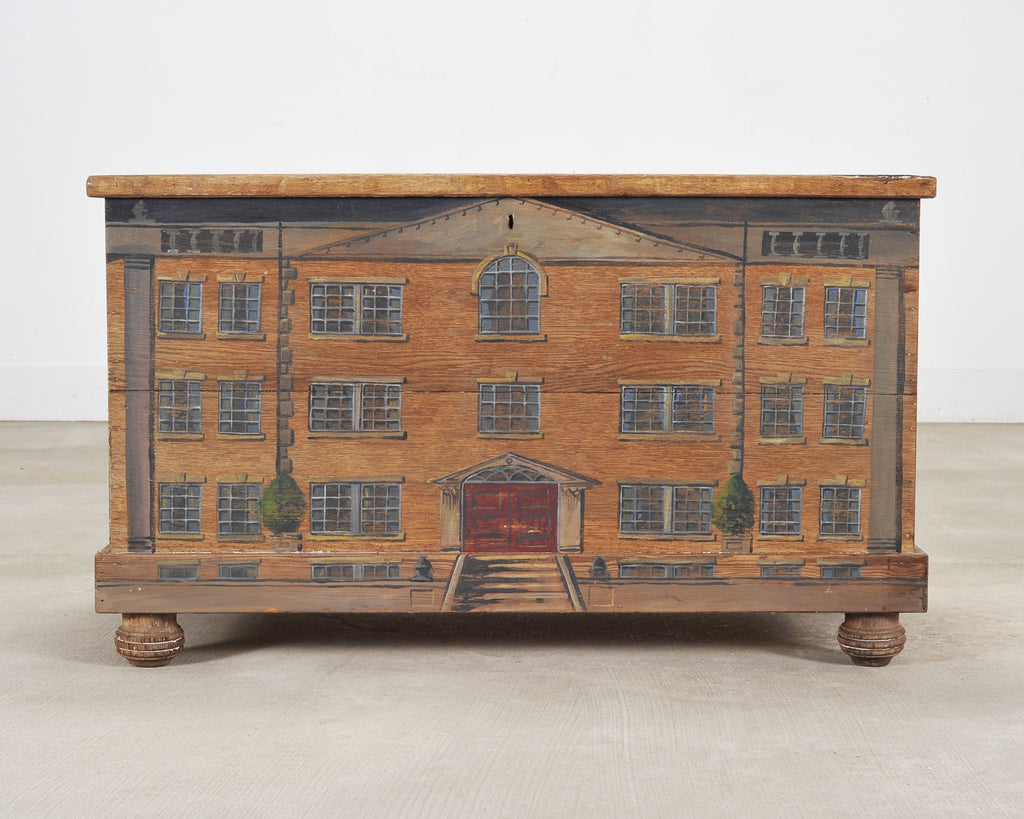 19th C. Country English Painted Georgian House Blanket Chest