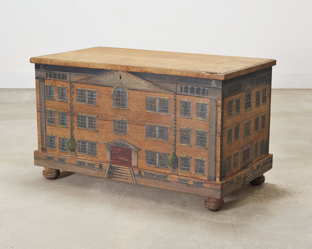 19th C. Country English Painted Georgian House Blanket Chest