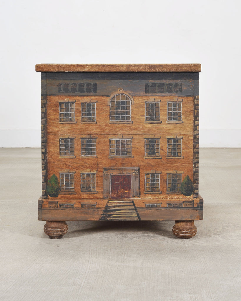 19th C. Country English Painted Georgian House Blanket Chest