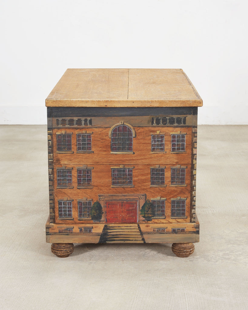 19th C. Country English Painted Georgian House Blanket Chest
