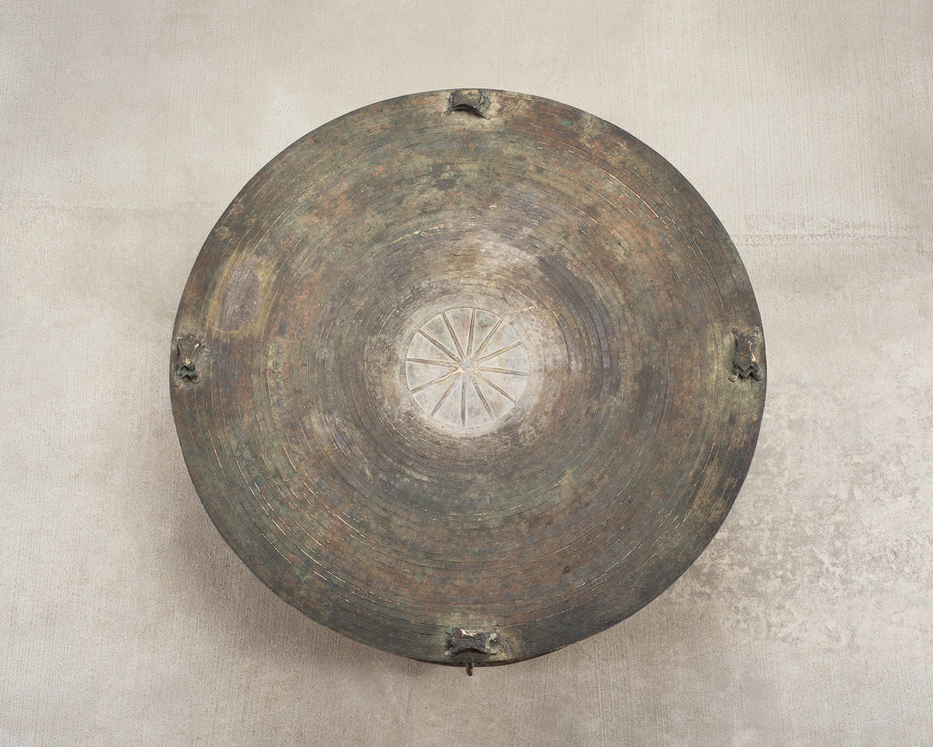 Monumental Southeast Asian Bronze Frog or Rain Drum Table 3 Ft