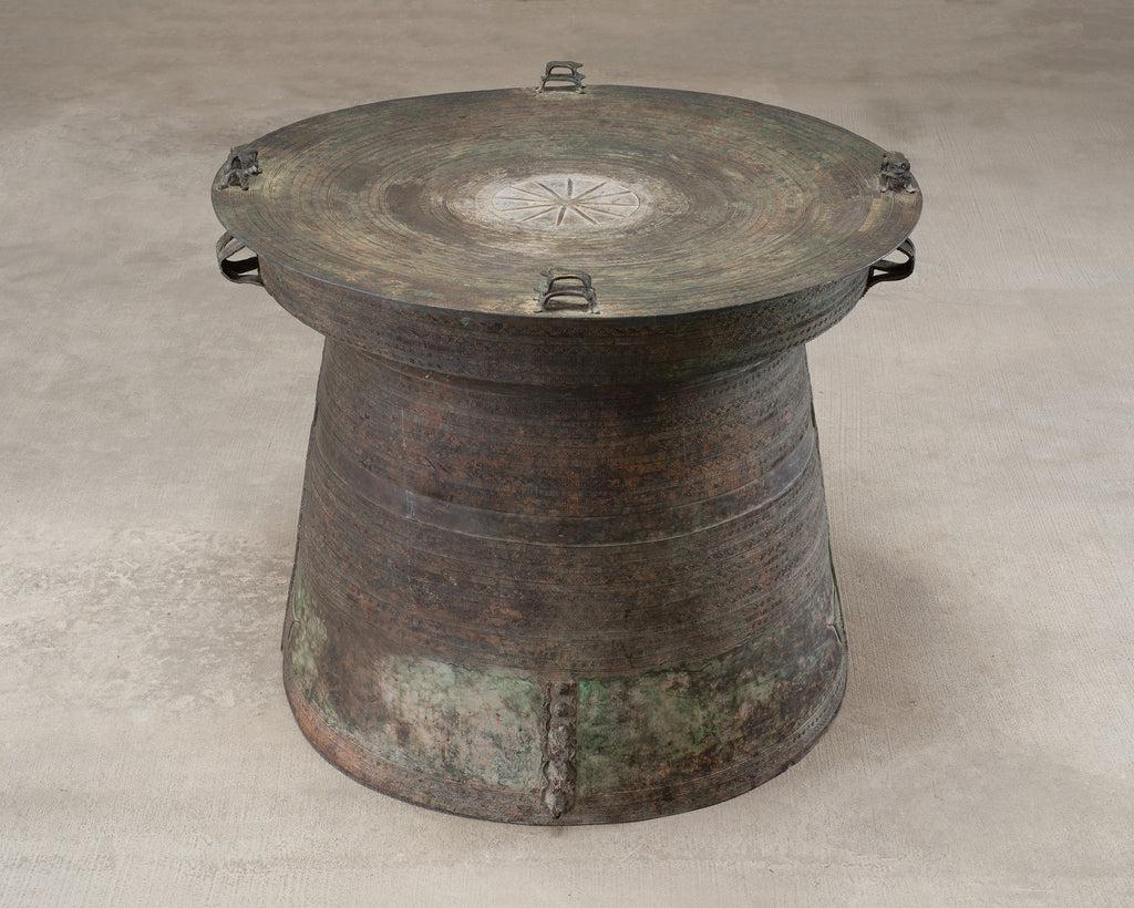 Monumental Southeast Asian Bronze Frog or Rain Drum Table 3 Ft