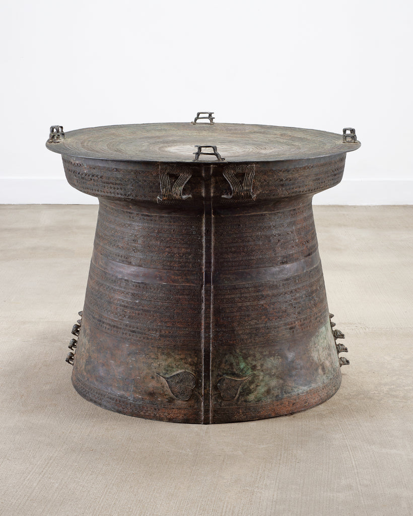 Monumental Southeast Asian Bronze Frog or Rain Drum Table 3 Ft