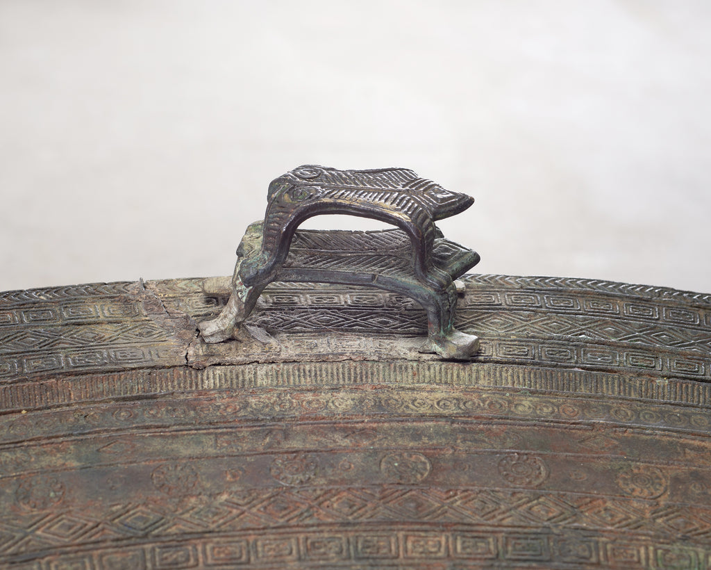 Monumental Southeast Asian Bronze Frog or Rain Drum Table 3 Ft