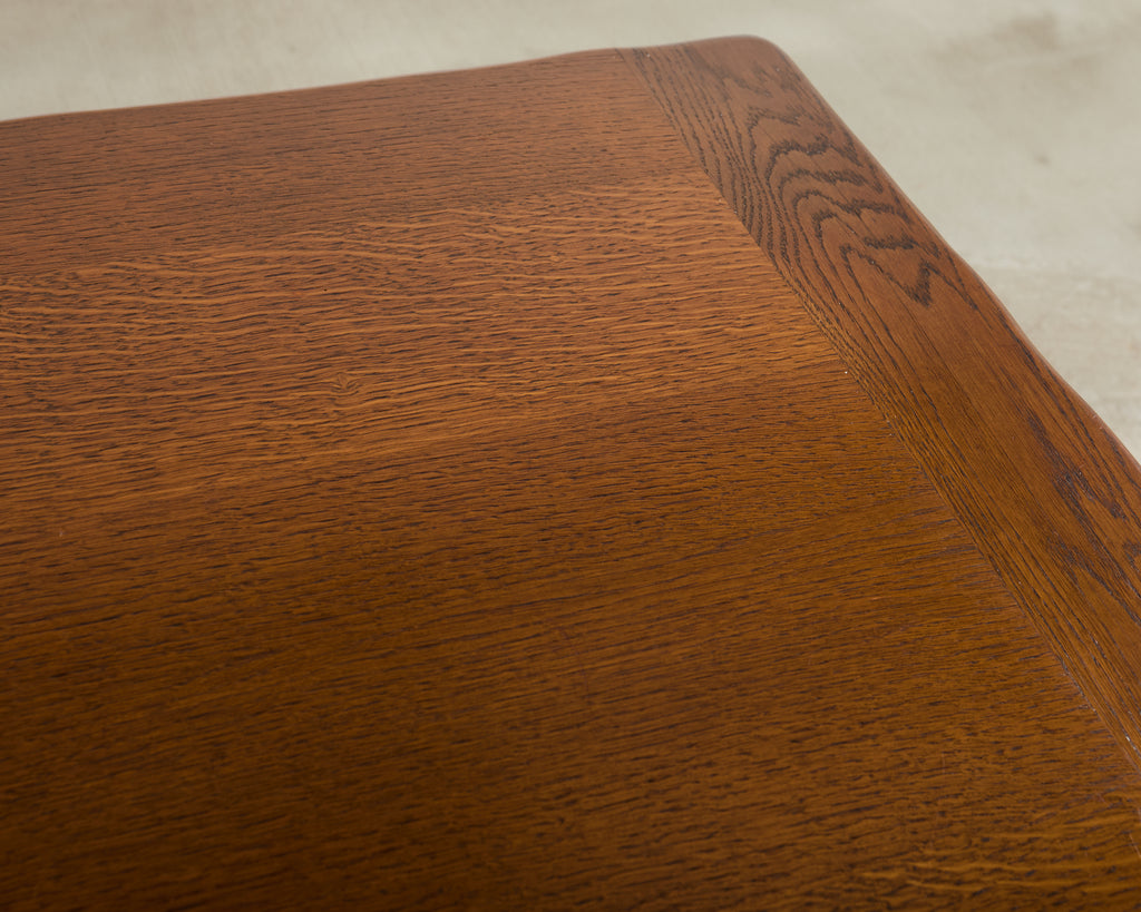 Country French Provincial Oak Farmhouse Trestle Dining Table 9 Ft