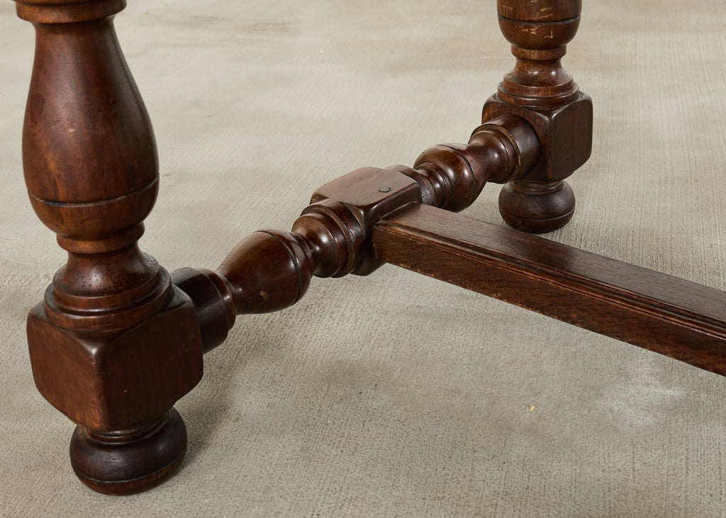 Country English Provincial Oak Farmhouse Trestle Dining Table