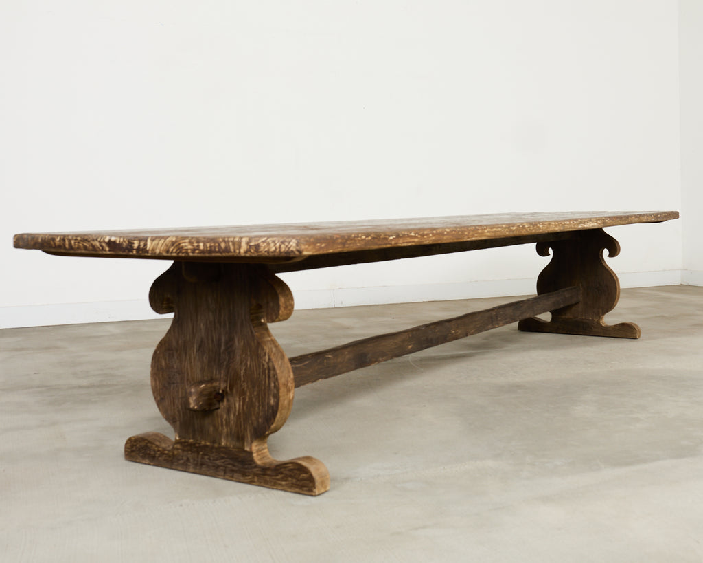 Monumental Country French Oak Farmhouse Dining Table 13 Ft