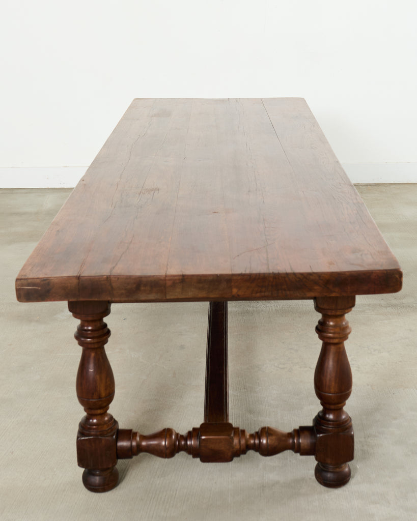 Country English Provincial Oak Farmhouse Trestle Dining Table