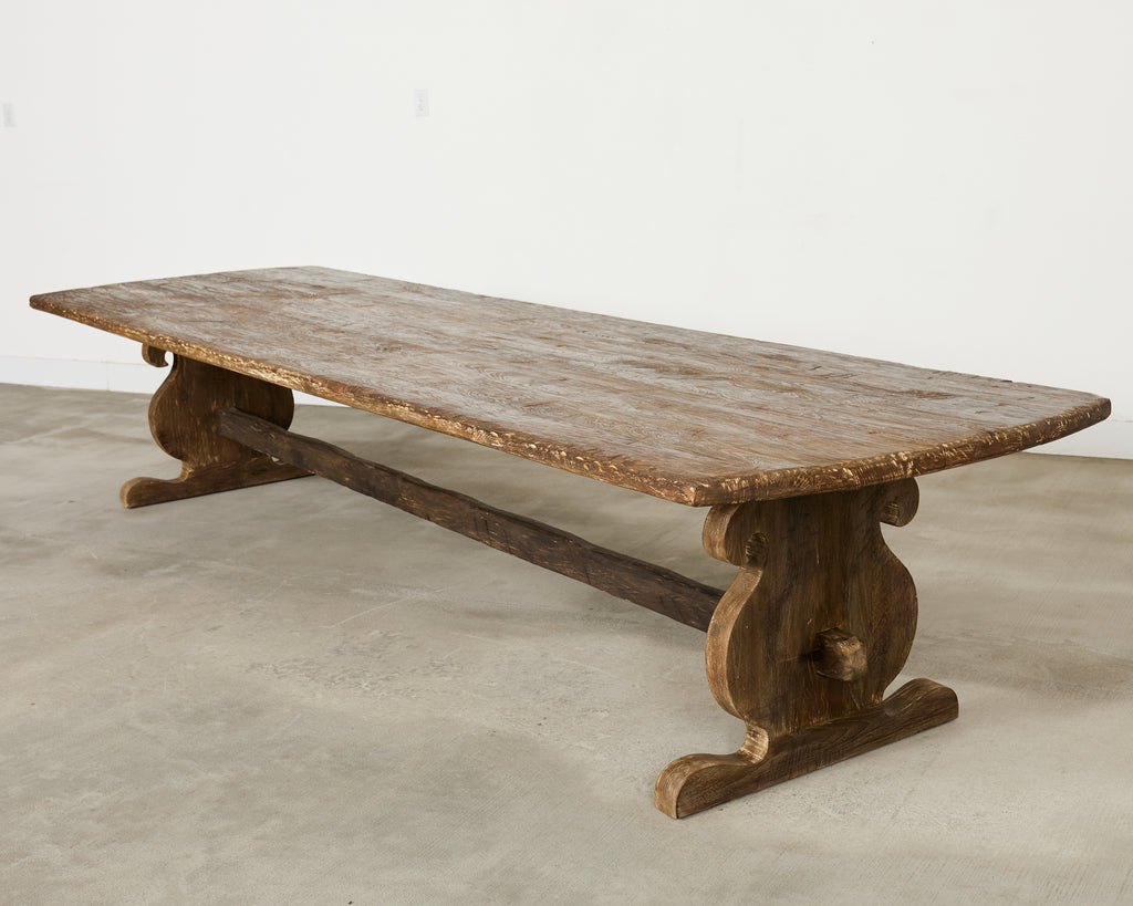 Monumental Country French Oak Farmhouse Dining Table 13 Ft
