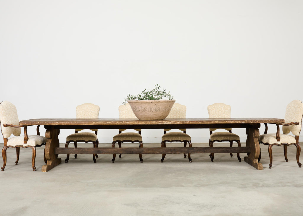 Monumental Country French Oak Farmhouse Dining Table 13 Ft