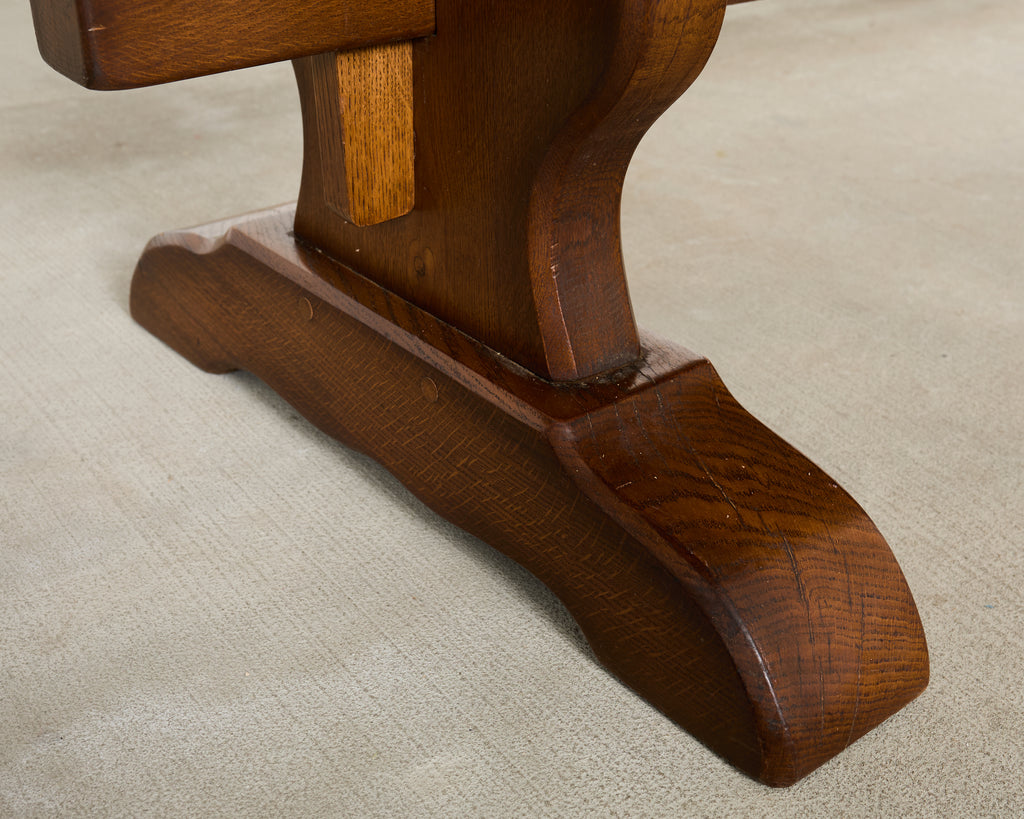 Country French Provincial Oak Farmhouse Trestle Dining Table 9 Ft