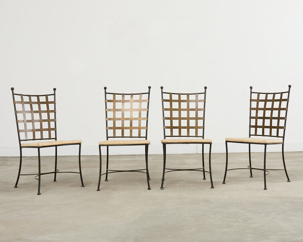 Set of Four Papperzini Style Amalfi Iron Garden Chairs