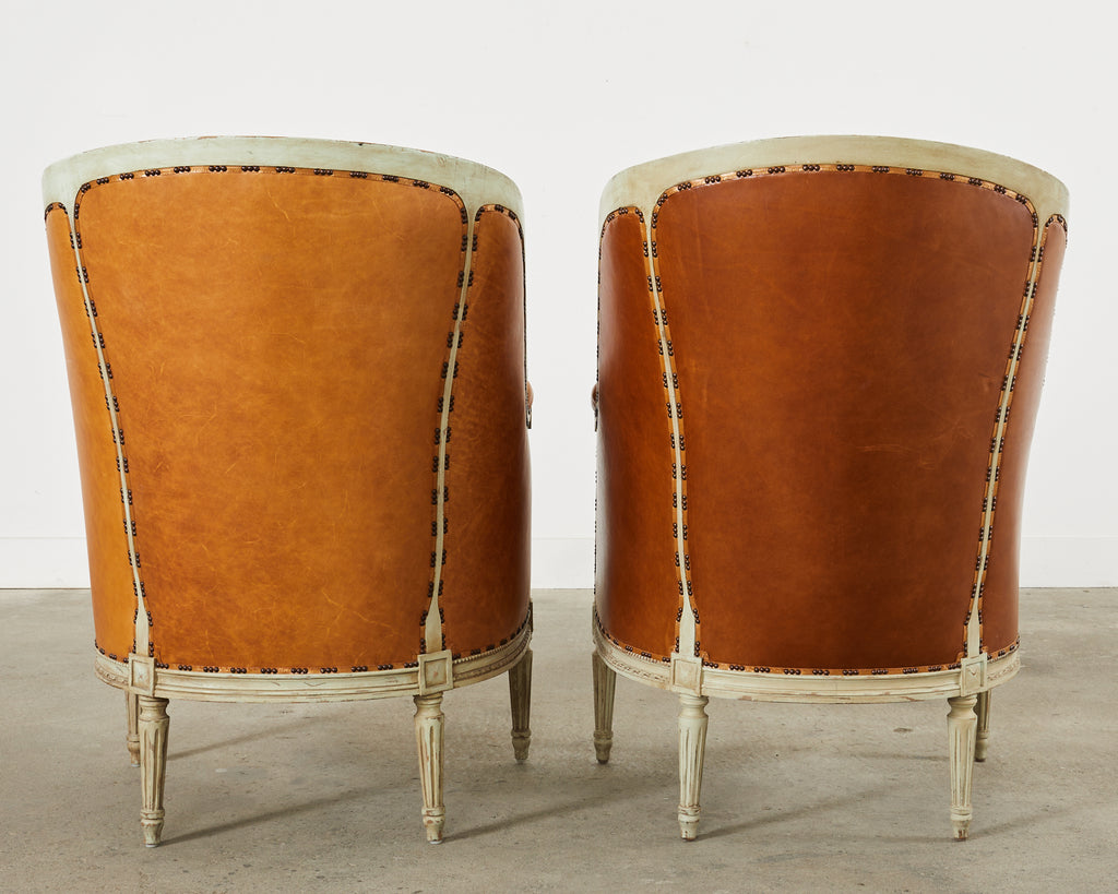 Pair of Hendrix Allardyce Louis XVI Style Bergere Armchairs