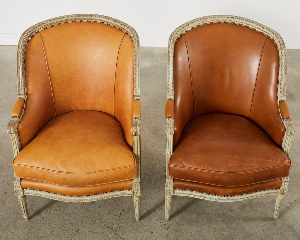 Pair of Hendrix Allardyce Louis XVI Style Bergere Armchairs