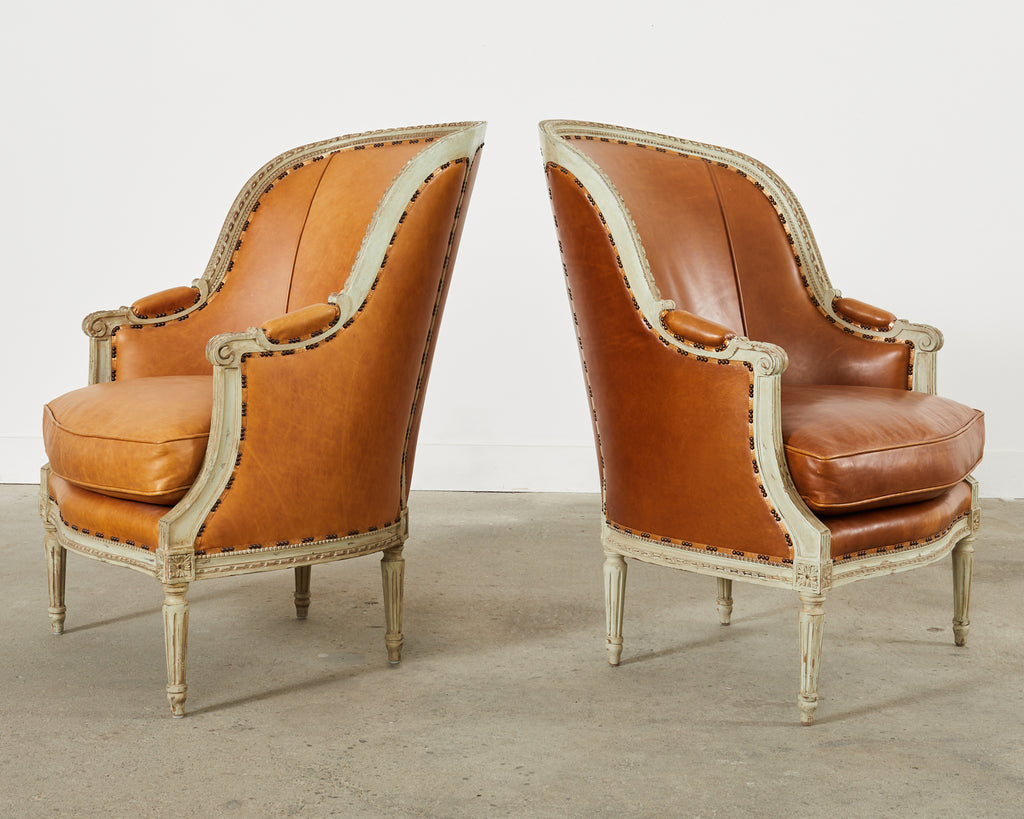 Pair of Hendrix Allardyce Louis XVI Style Bergere Armchairs