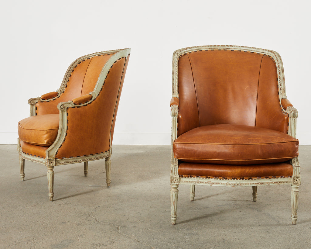 Pair of Hendrix Allardyce Louis XVI Style Bergere Armchairs