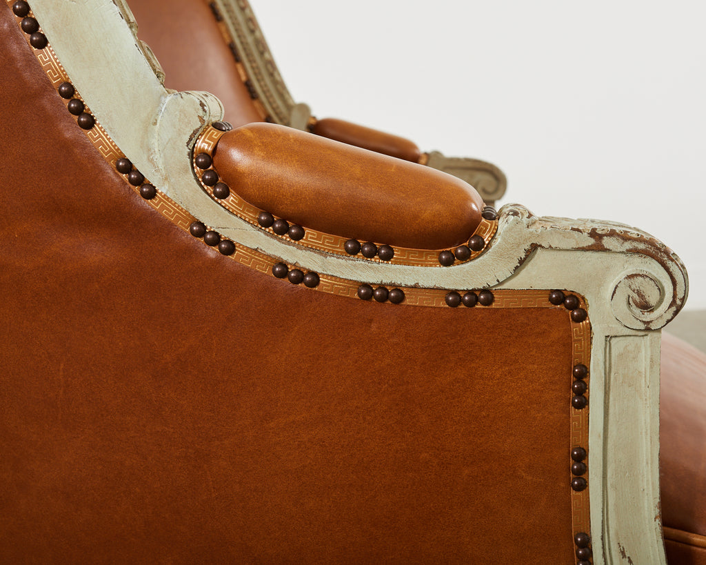 Pair of Hendrix Allardyce Louis XVI Style Bergere Armchairs