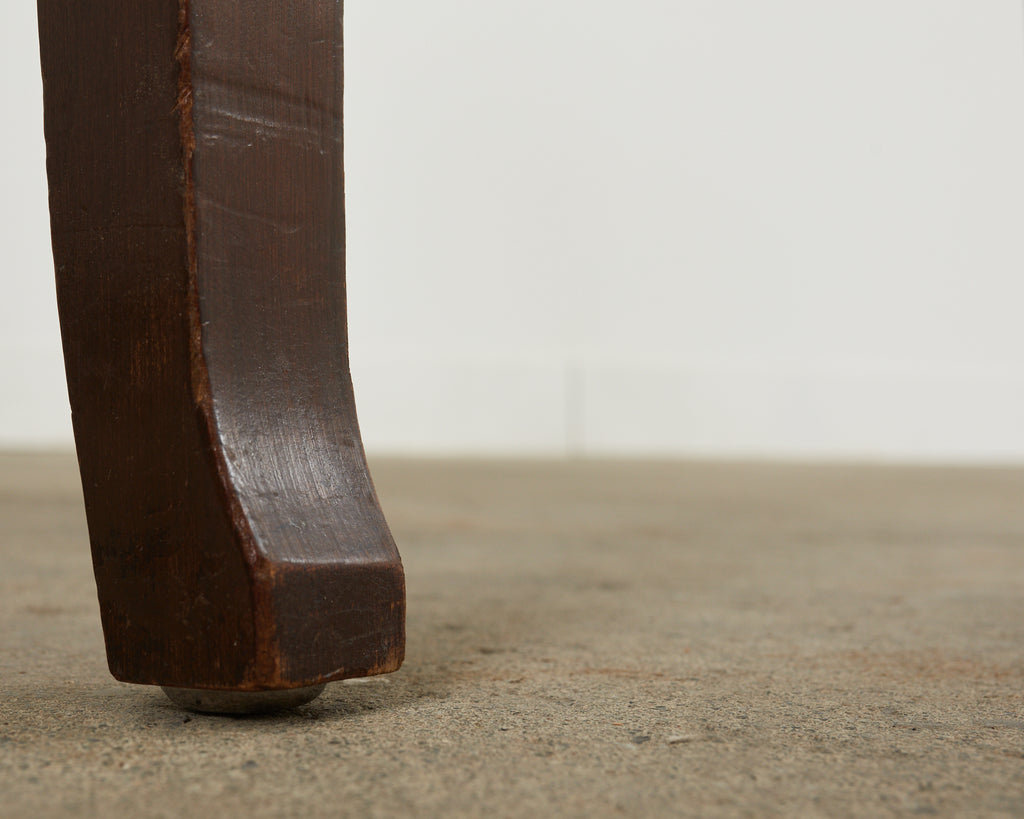 English Georgian Style Faux Leather Naugahyde Hall Chair