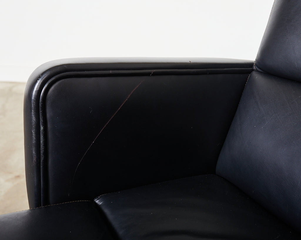 Pair of Palladium Soft Pad Leather Executive Office Desk Chairs