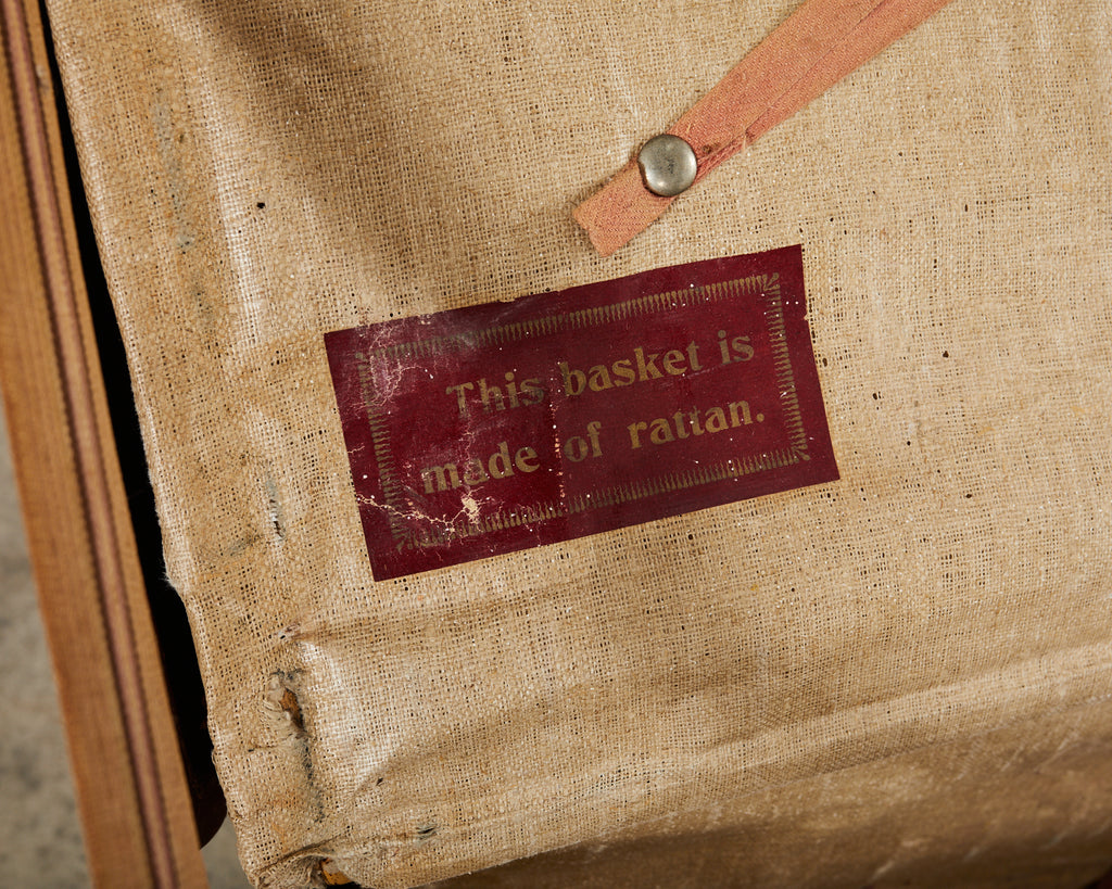 19th Century Rattan Leather Covered Steamer Carriage Trunk by Mendel