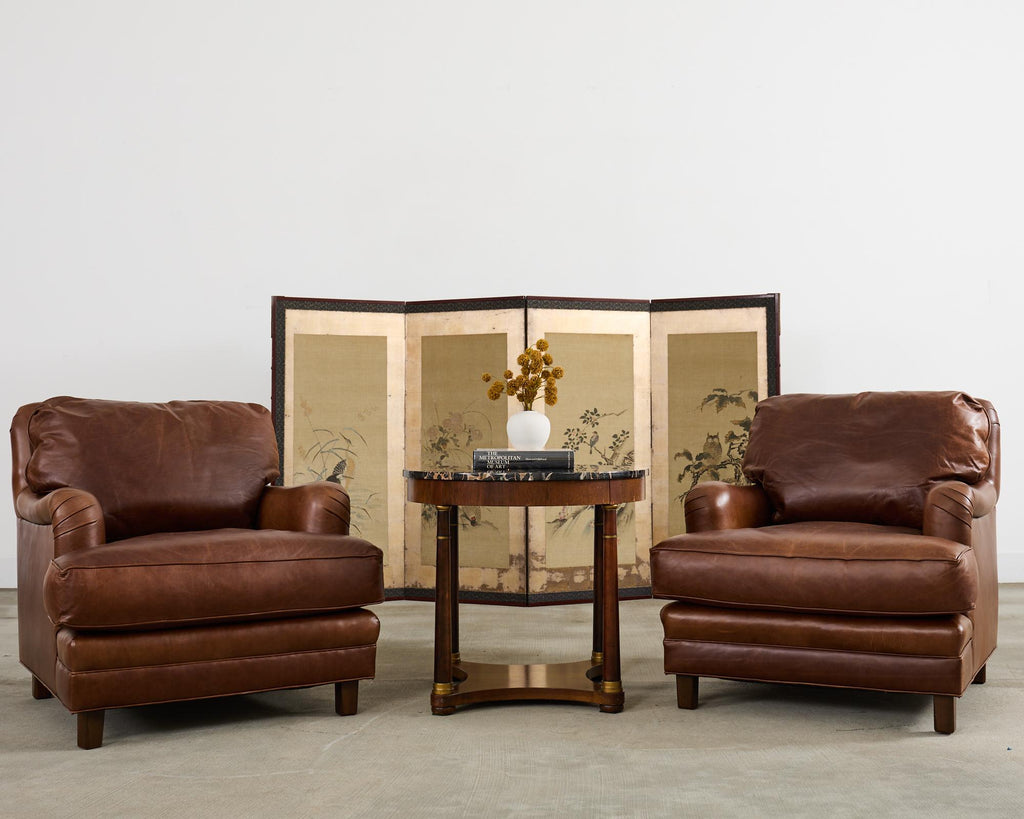 Japanese Kano School Four Panel Screen Birds and Owl