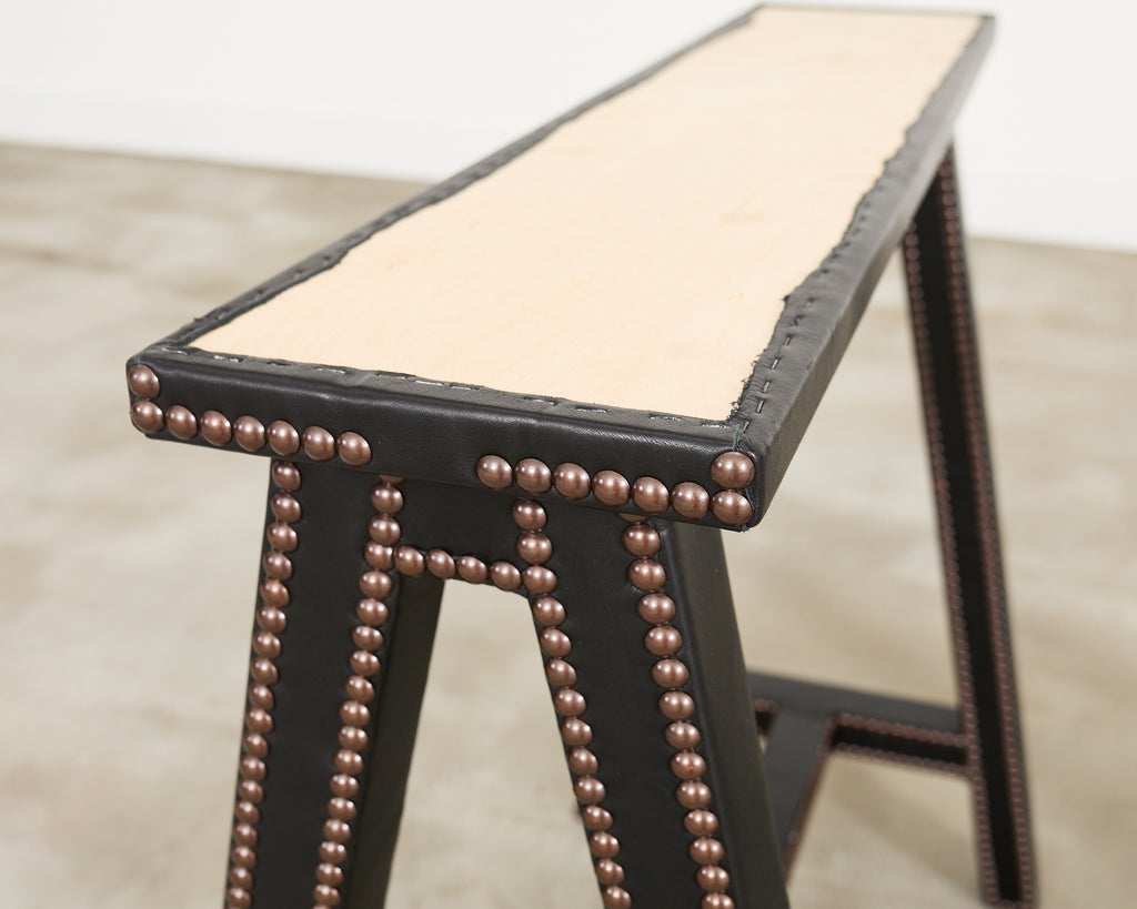 Samantha Todhunter Design Matilda Leather Sawhorse Campaign Desk