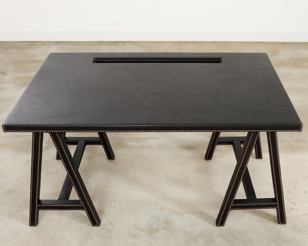 Samantha Todhunter Design Matilda Leather Sawhorse Campaign Desk