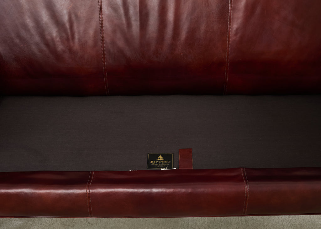 Modern Leather Wingback Sofa Settee with Casters