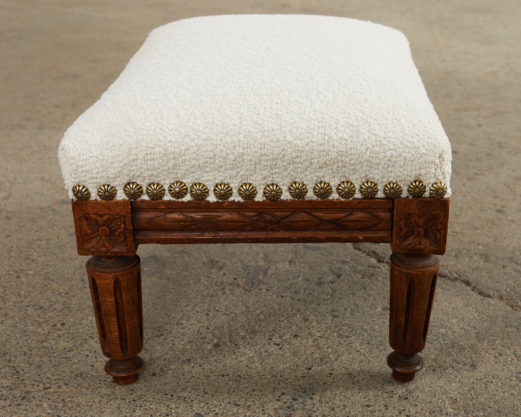 Dutch Louis XVI Style Diminutive Footstool with Boucle