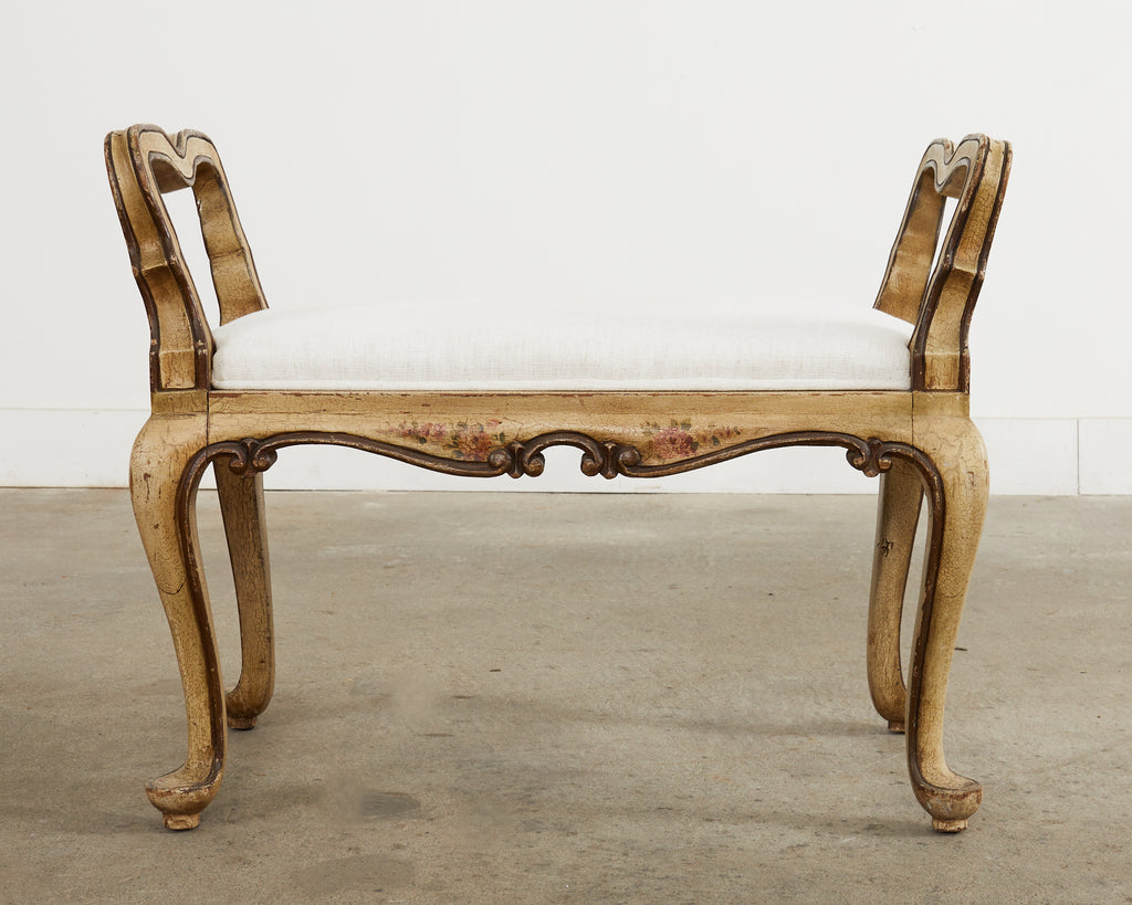 19th Country French Provincial Painted Bench or Footstool