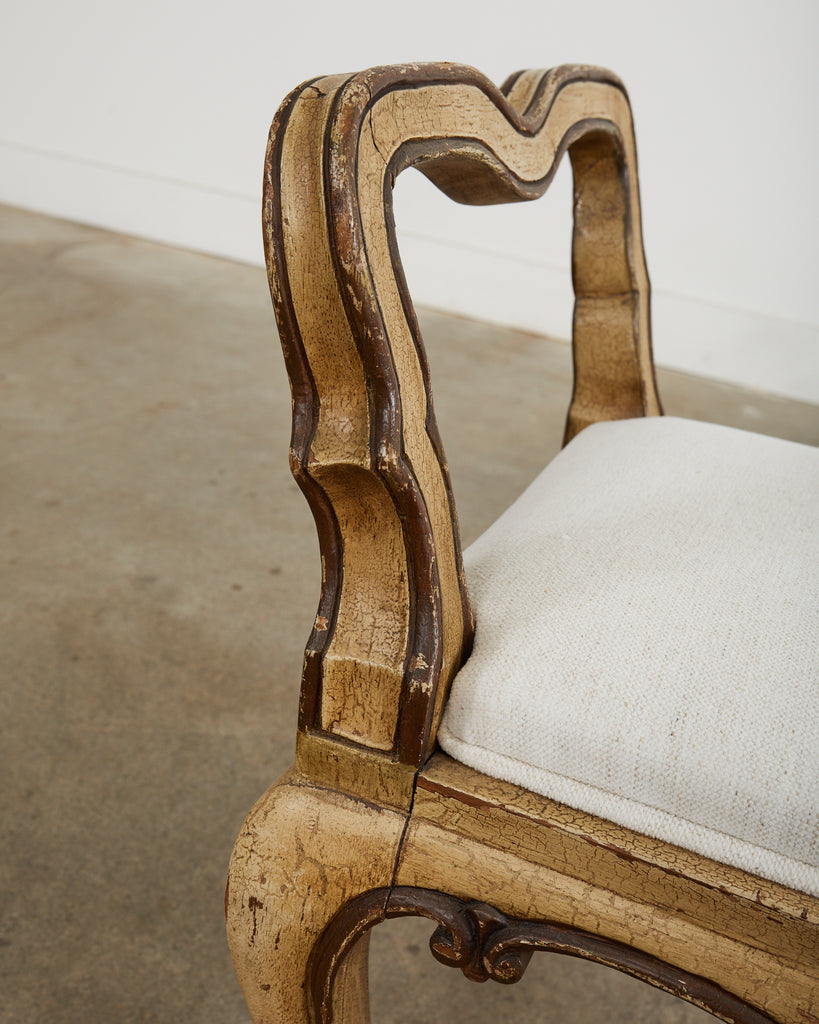 19th Country French Provincial Painted Bench or Footstool