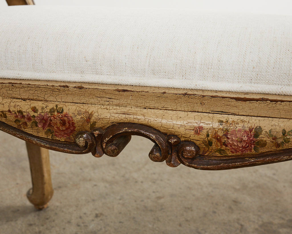 19th Country French Provincial Painted Bench or Footstool