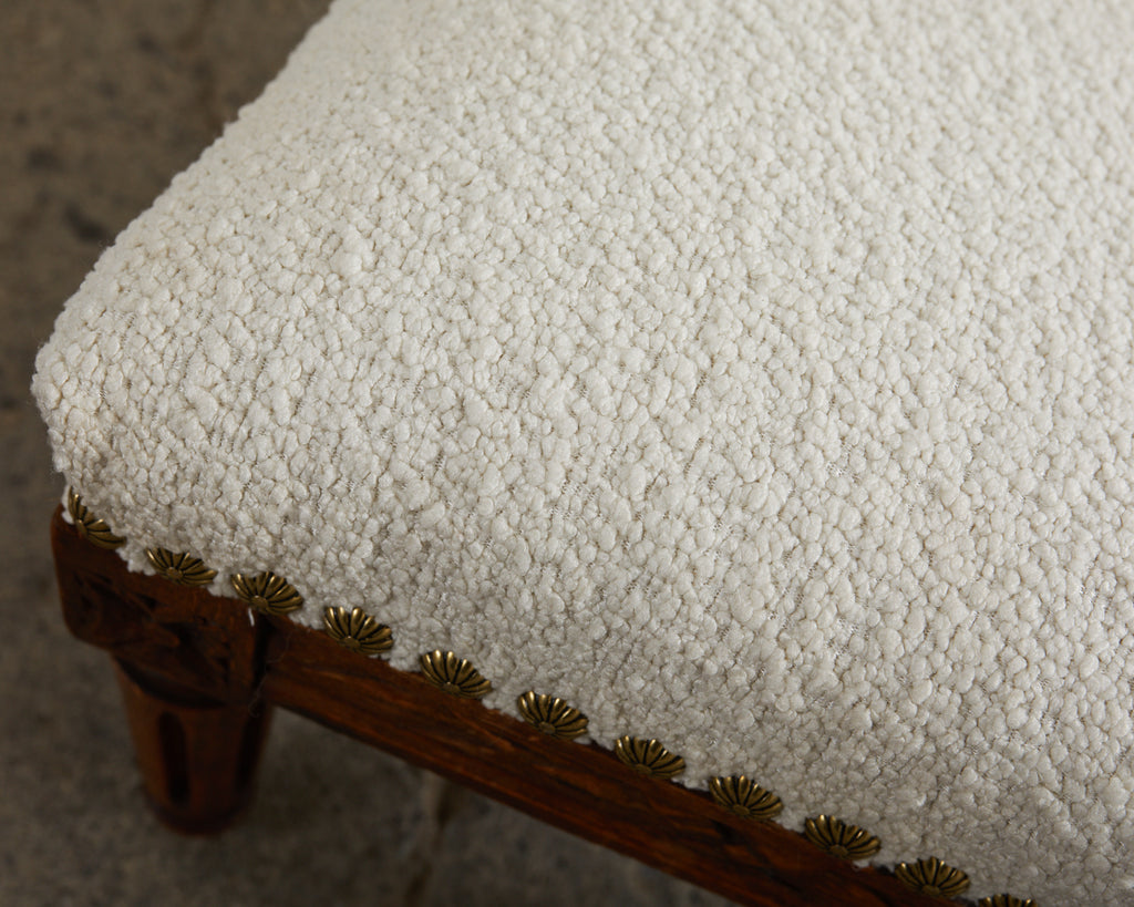 Dutch Louis XVI Style Diminutive Footstool with Boucle