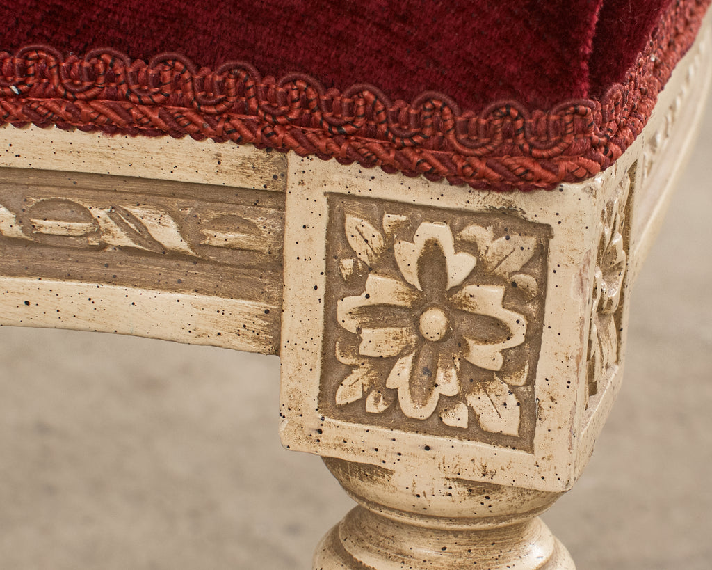 Set of Four Louis XVI Style Painted Dining Chairs