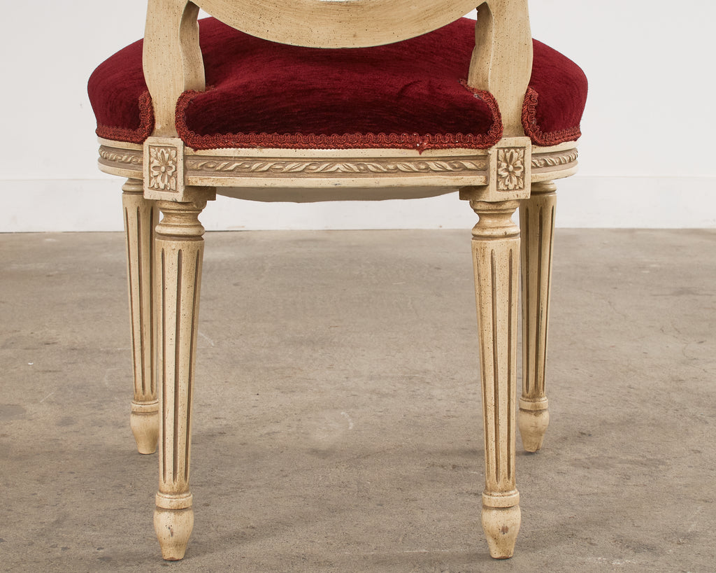 Set of Four Louis XVI Style Painted Dining Chairs