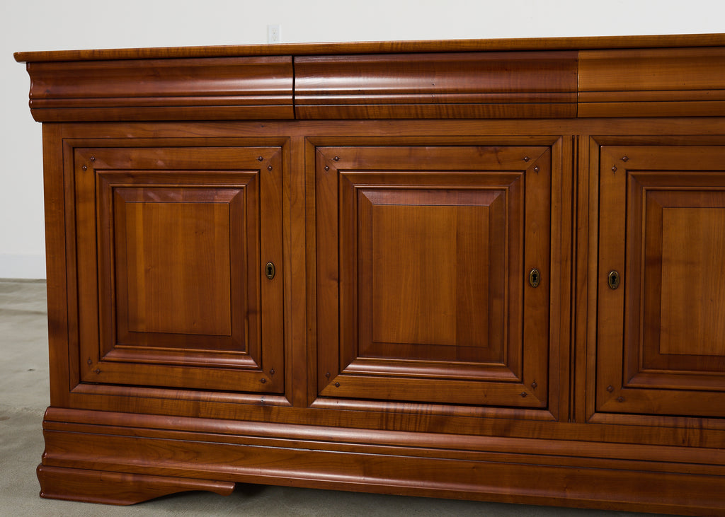 Grand French Louis Philippe Style Fruitwood Sideboard Enfilade