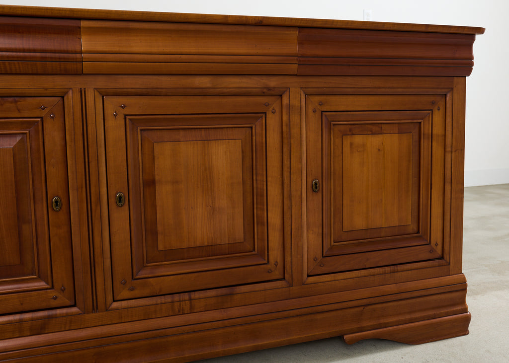 Grand French Louis Philippe Style Fruitwood Sideboard Enfilade