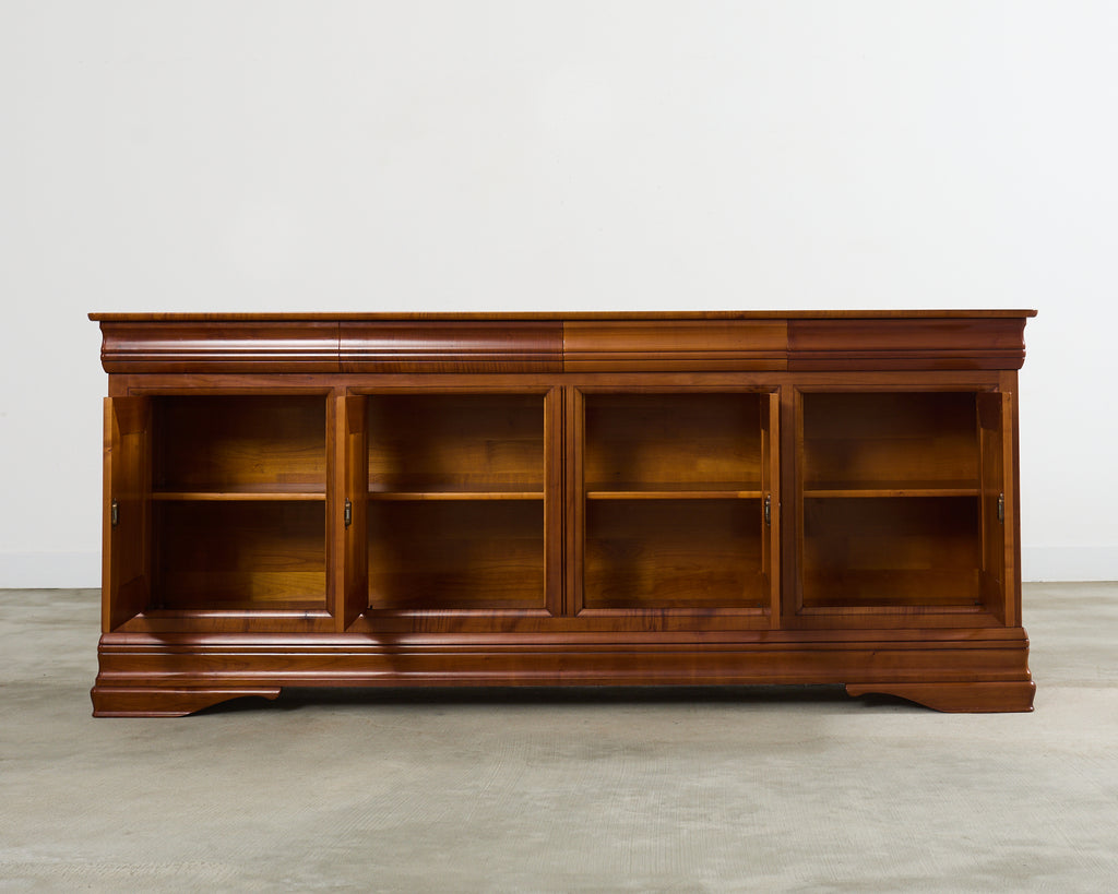 Grand French Louis Philippe Style Fruitwood Sideboard Enfilade