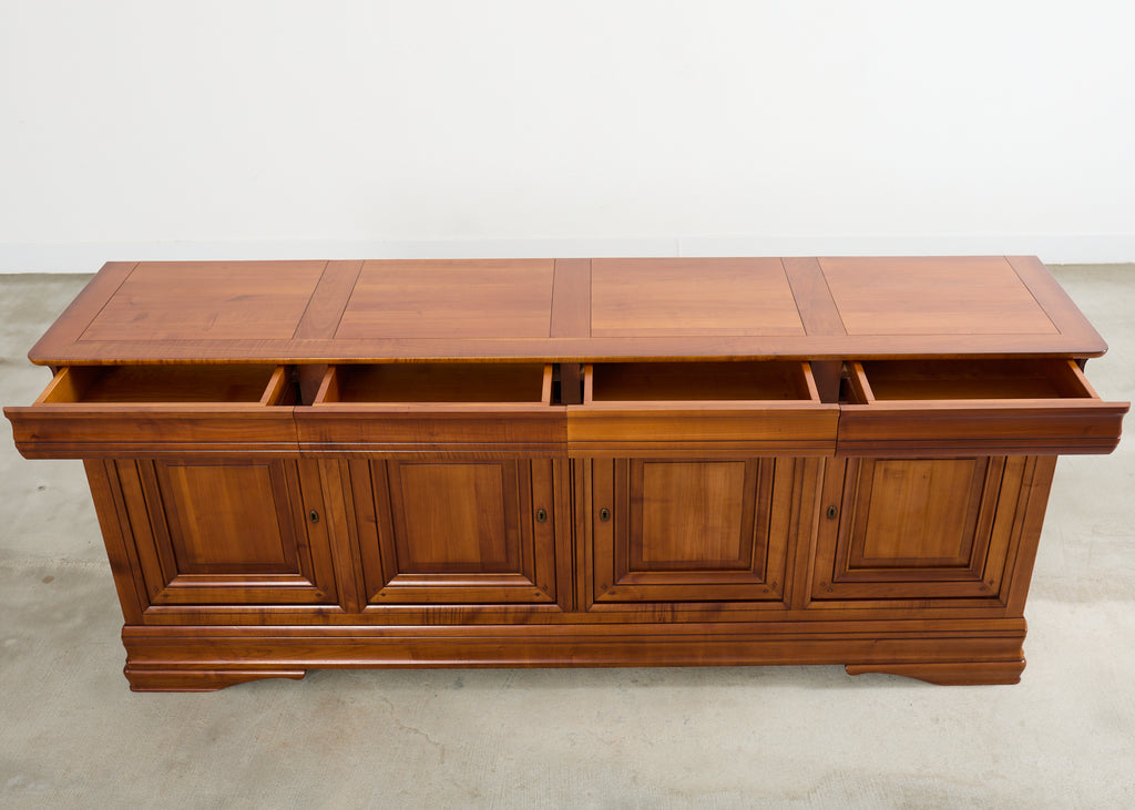 Grand French Louis Philippe Style Fruitwood Sideboard Enfilade