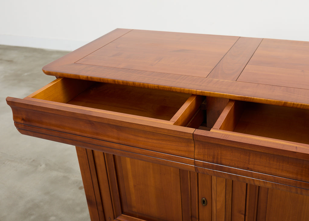 Grand French Louis Philippe Style Fruitwood Sideboard Enfilade