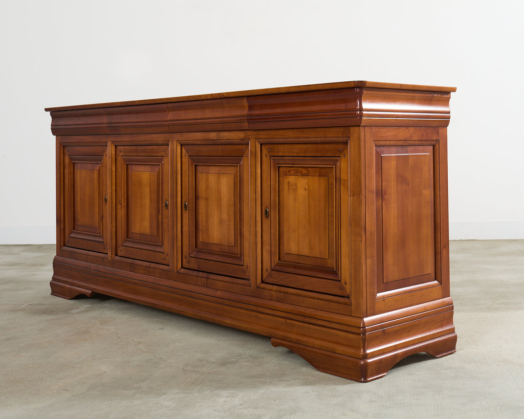 Grand French Louis Philippe Style Fruitwood Sideboard Enfilade