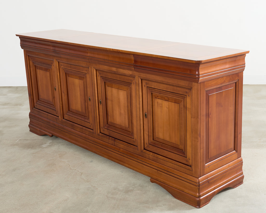 Grand French Louis Philippe Style Fruitwood Sideboard Enfilade
