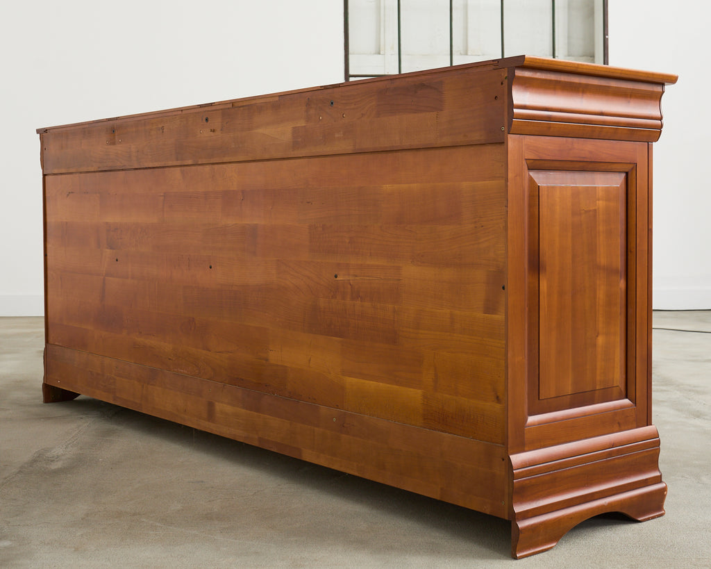 Grand French Louis Philippe Style Fruitwood Sideboard Enfilade