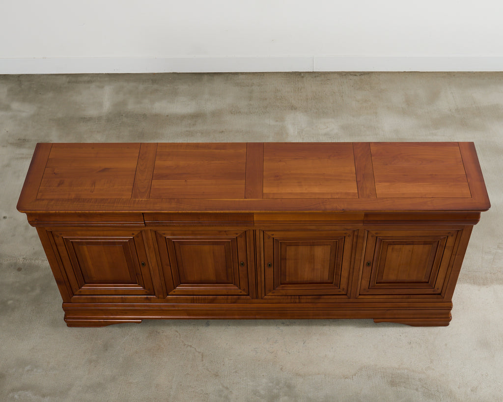 Grand French Louis Philippe Style Fruitwood Sideboard Enfilade