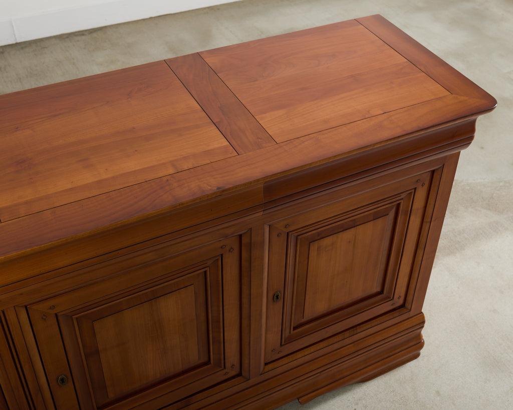 Grand French Louis Philippe Style Fruitwood Sideboard Enfilade