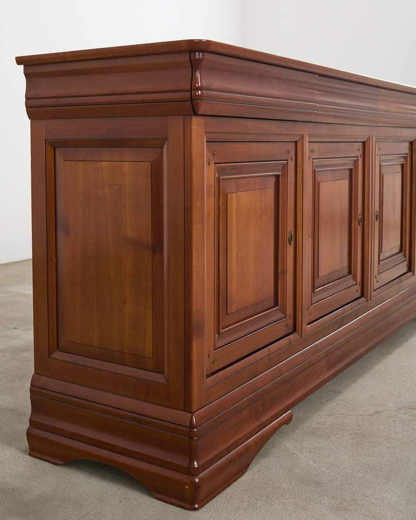 Grand French Louis Philippe Style Fruitwood Sideboard Enfilade