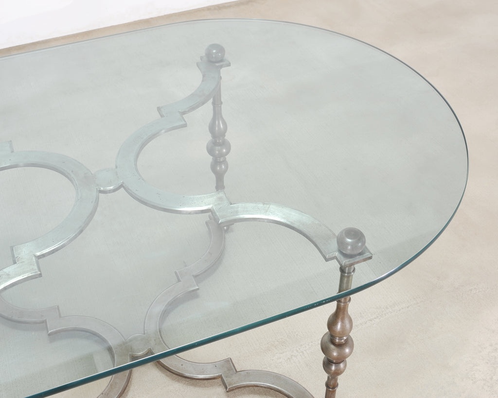 Formations Iron and Glass Baroque-Style Dining Center Table